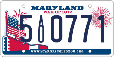 MD license plate 5AU0771