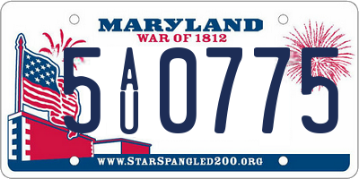 MD license plate 5AU0775