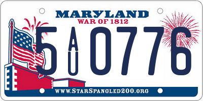 MD license plate 5AU0776