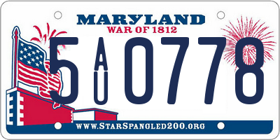 MD license plate 5AU0778