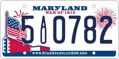 MD license plate 5AU0782