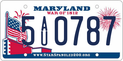 MD license plate 5AU0787