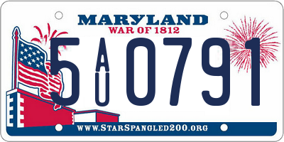 MD license plate 5AU0791