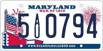 MD license plate 5AU0794