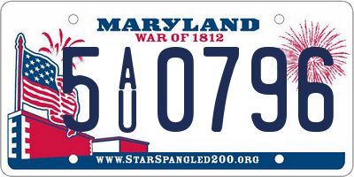 MD license plate 5AU0796