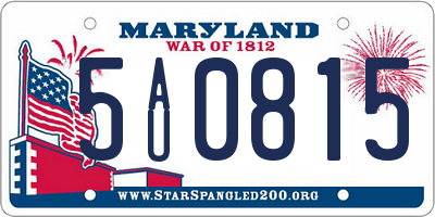 MD license plate 5AU0815