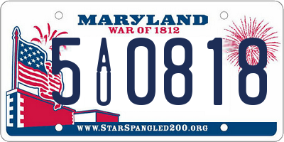 MD license plate 5AU0818