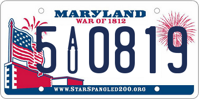 MD license plate 5AU0819
