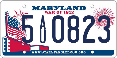MD license plate 5AU0823