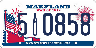 MD license plate 5AU0858