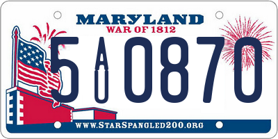 MD license plate 5AU0870