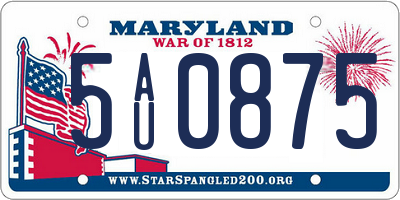 MD license plate 5AU0875