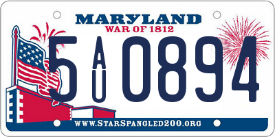MD license plate 5AU0894