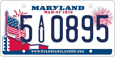 MD license plate 5AU0895