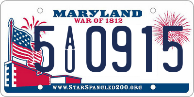 MD license plate 5AU0915