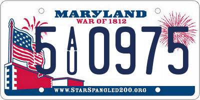 MD license plate 5AU0975