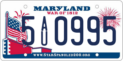 MD license plate 5AU0995