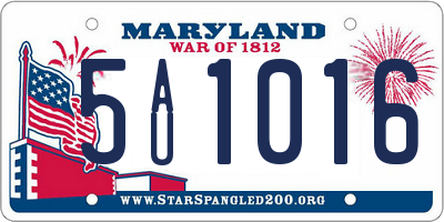 MD license plate 5AU1016