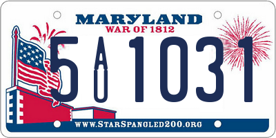 MD license plate 5AU1031