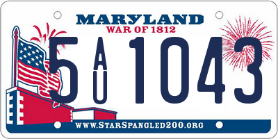 MD license plate 5AU1043