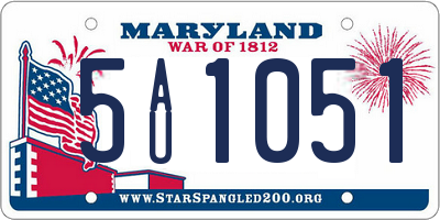 MD license plate 5AU1051