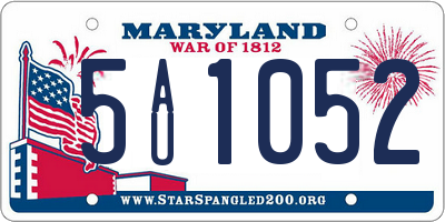 MD license plate 5AU1052