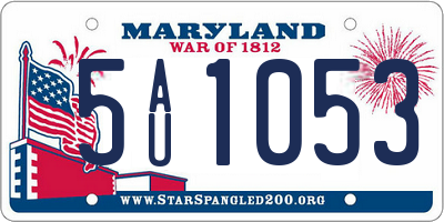 MD license plate 5AU1053