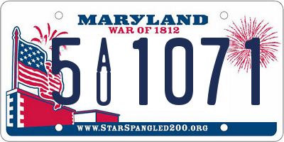 MD license plate 5AU1071