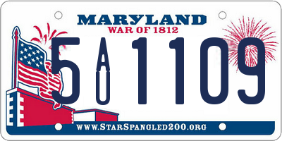 MD license plate 5AU1109