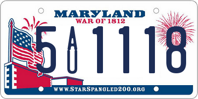 MD license plate 5AU1118