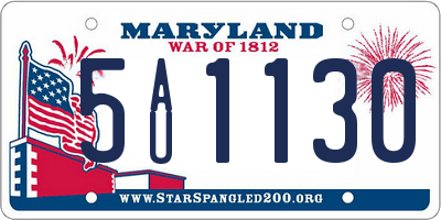 MD license plate 5AU1130