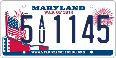 MD license plate 5AU1145