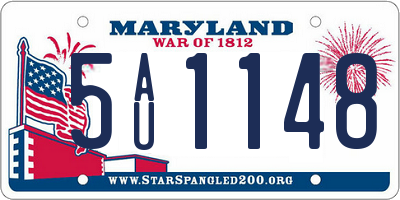 MD license plate 5AU1148
