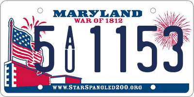 MD license plate 5AU1153