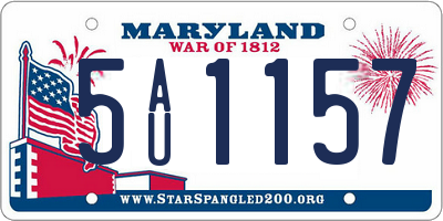 MD license plate 5AU1157