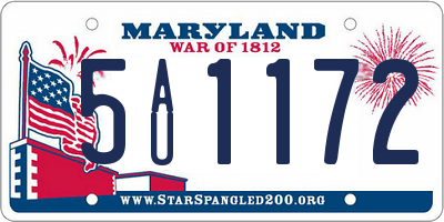MD license plate 5AU1172