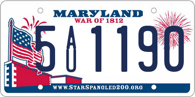 MD license plate 5AU1190
