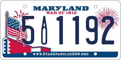 MD license plate 5AU1192