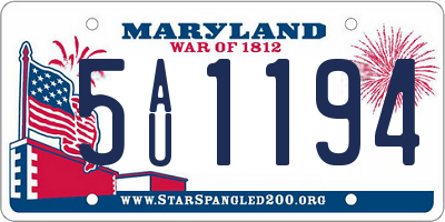 MD license plate 5AU1194