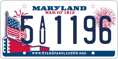 MD license plate 5AU1196