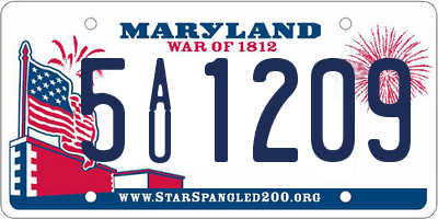 MD license plate 5AU1209