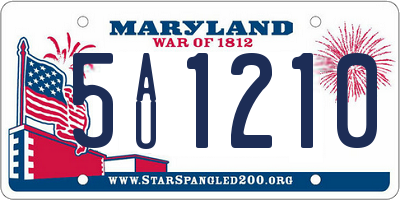 MD license plate 5AU1210