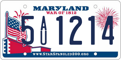 MD license plate 5AU1214