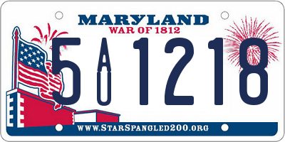 MD license plate 5AU1218