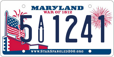 MD license plate 5AU1241