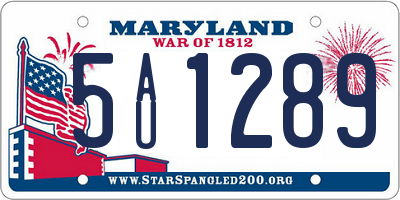 MD license plate 5AU1289