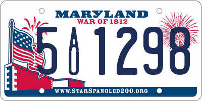 MD license plate 5AU1298