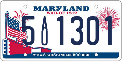 MD license plate 5AU1301