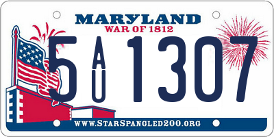 MD license plate 5AU1307
