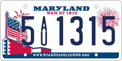 MD license plate 5AU1315
